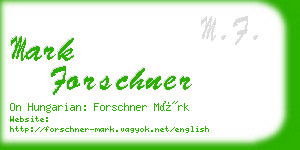 mark forschner business card